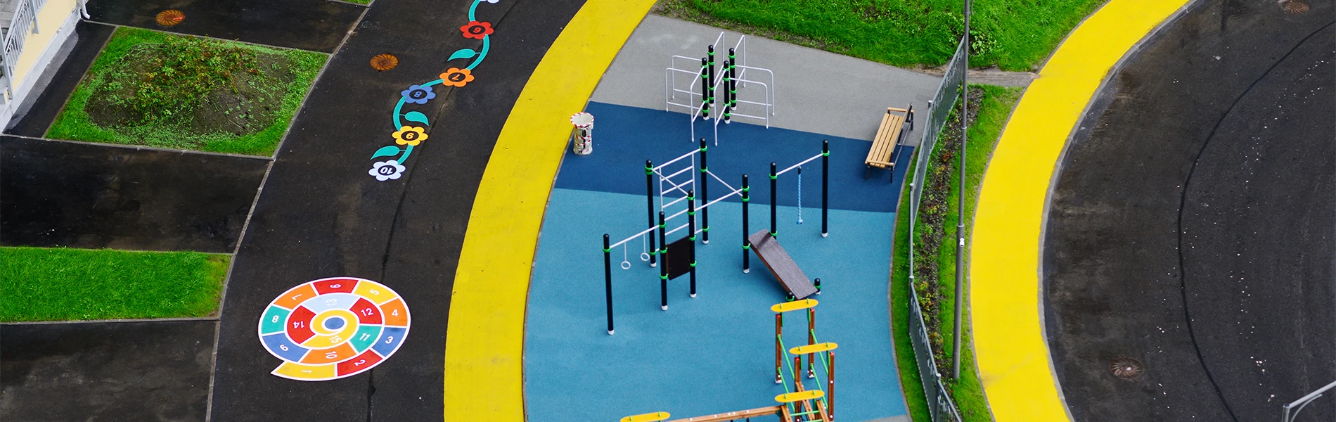 Jeux thermocollés ludiques et éducatifs pour cour d’école