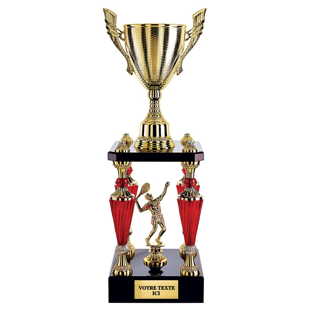 COUPE TROPHEE COLONNE DISCIPLINE AU CHOIX OR ROUGE CP5307