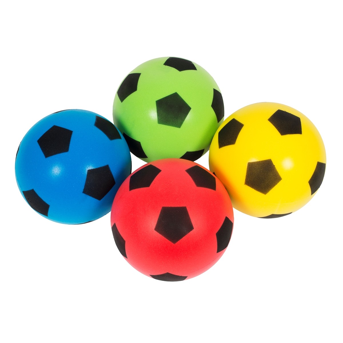 LOT DE 4 BALLONS DE FOOTBALL EN MOUSSE SOUPLE - MEGAFORM