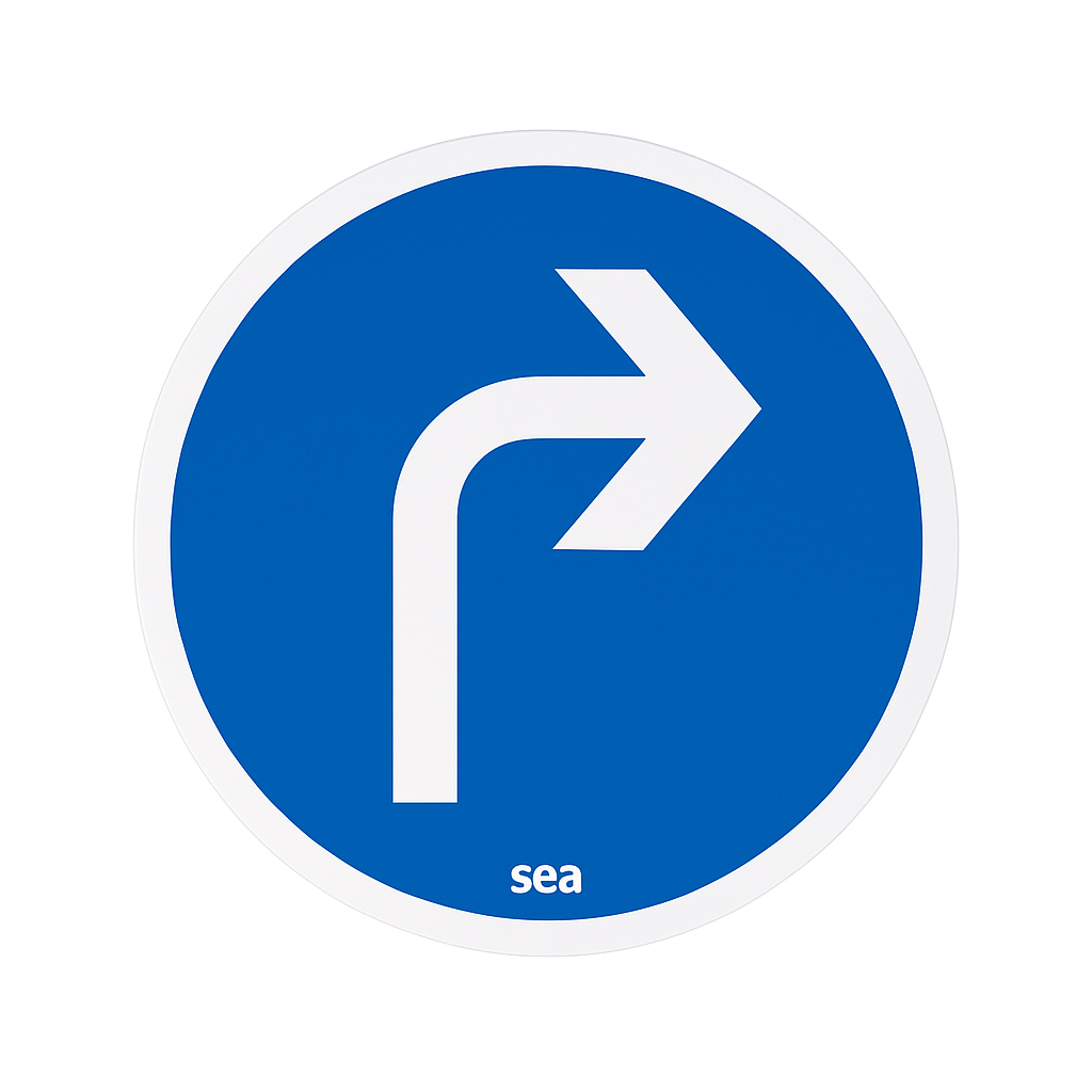 PANNEAU SÉCURITÉ ROUTIÈRE - OBLIGATION DROITE 