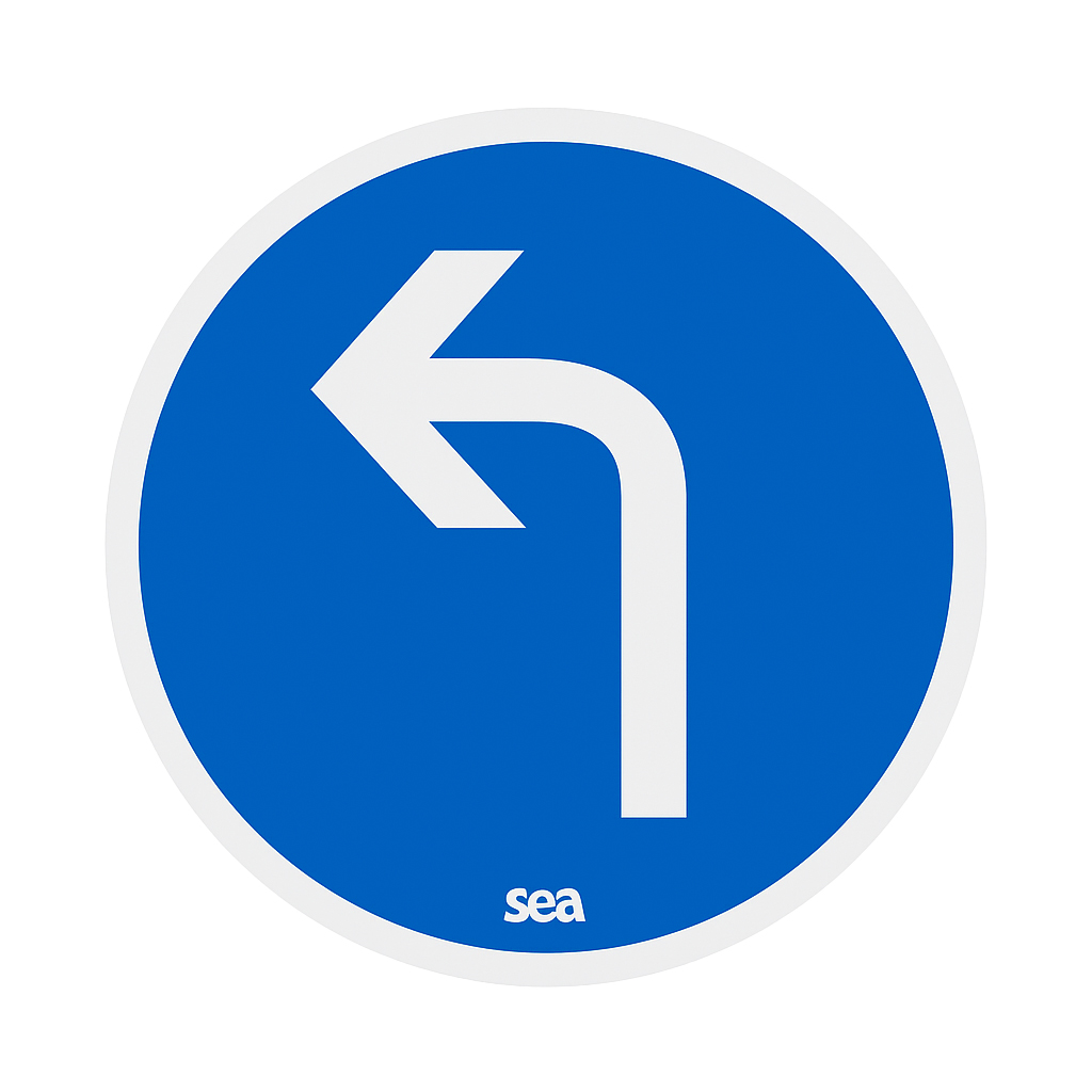 PANNEAU SÉCURITÉ ROUTIÈRE - OBLIGATION GAUCHE 