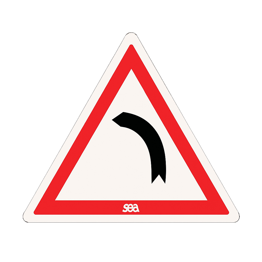 PANNEAU SÉCURITÉ ROUTIÈRE - DANGER VIRAGE GAUCHE