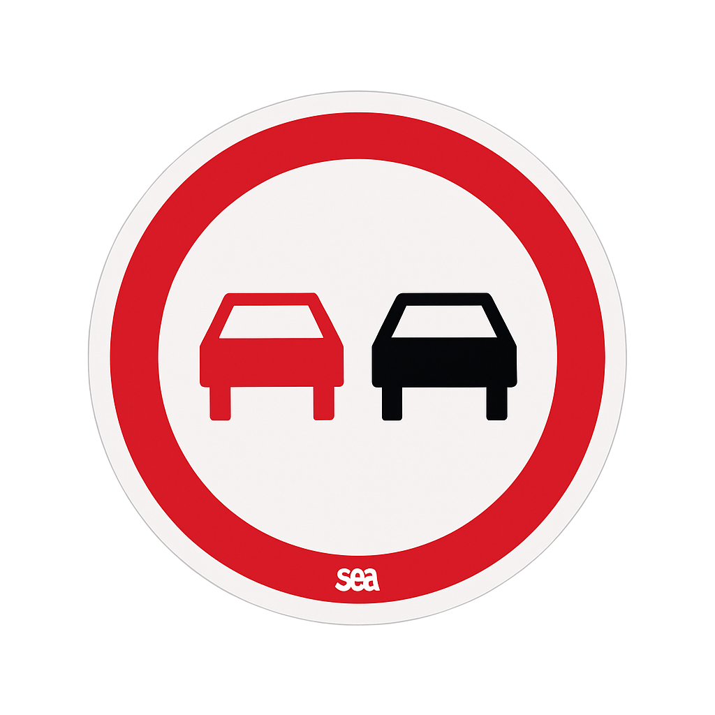 PANNEAU SÉCURITÉ ROUTIÈRE - INTERDICTION DE DOUBLER 