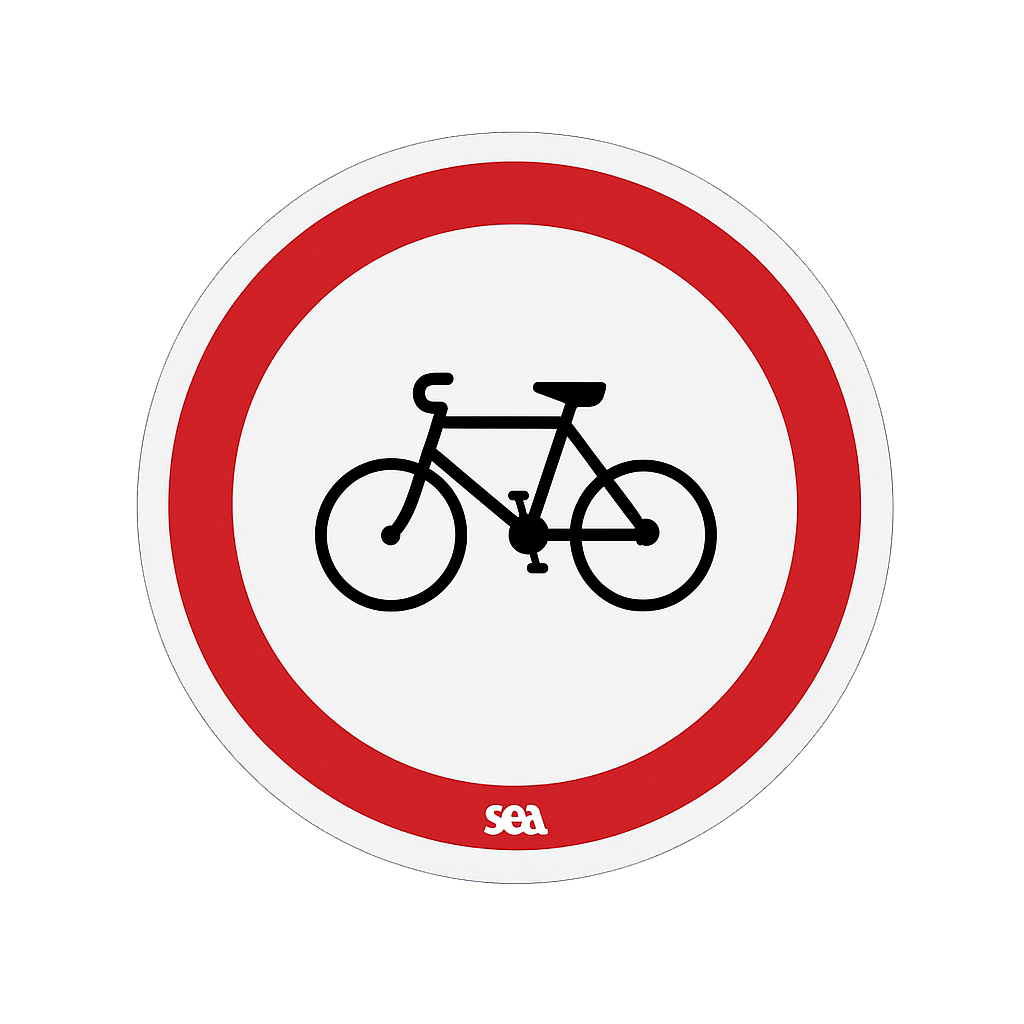 PANNEAU SÉCURITÉ ROUTIÈRE - CYCLISTES INTERDIT 