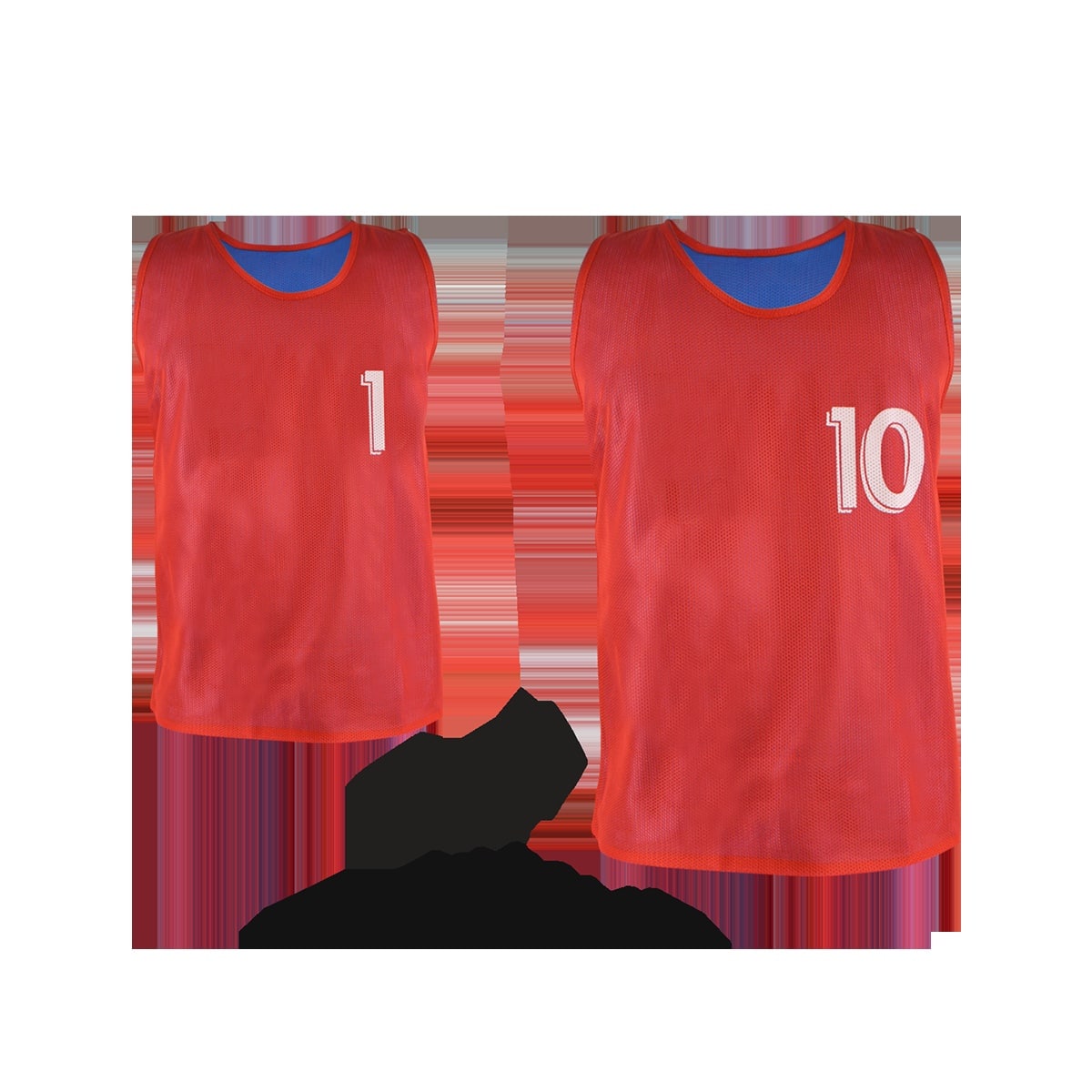 LOT DE 10 CHASUBLES REVERSIBLES NUMEROTEES DE 1 A 10