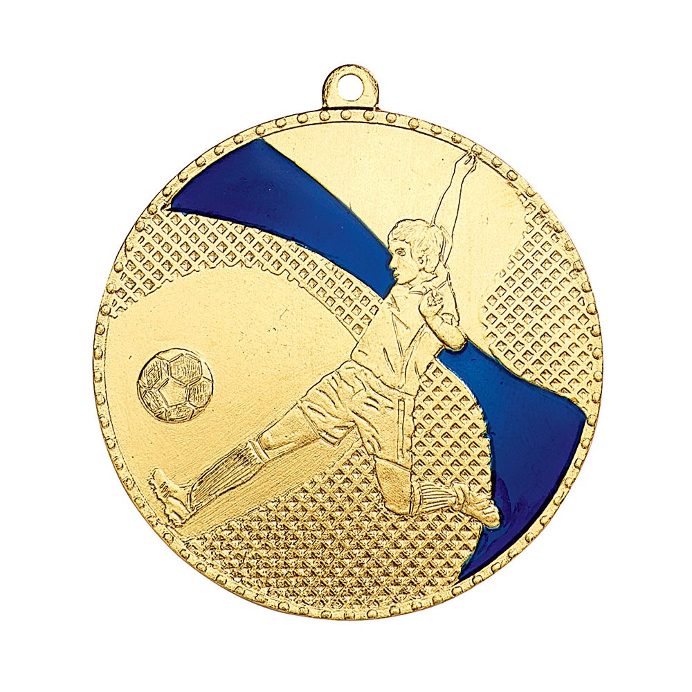 MEDAILLE FRAPPEE EMAILLEE 50 MM FOOTBALL M261