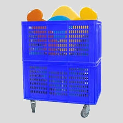 CHARIOT RANGEMENT 2 BACS INOX 316L ROUES - SEVA PISCINE