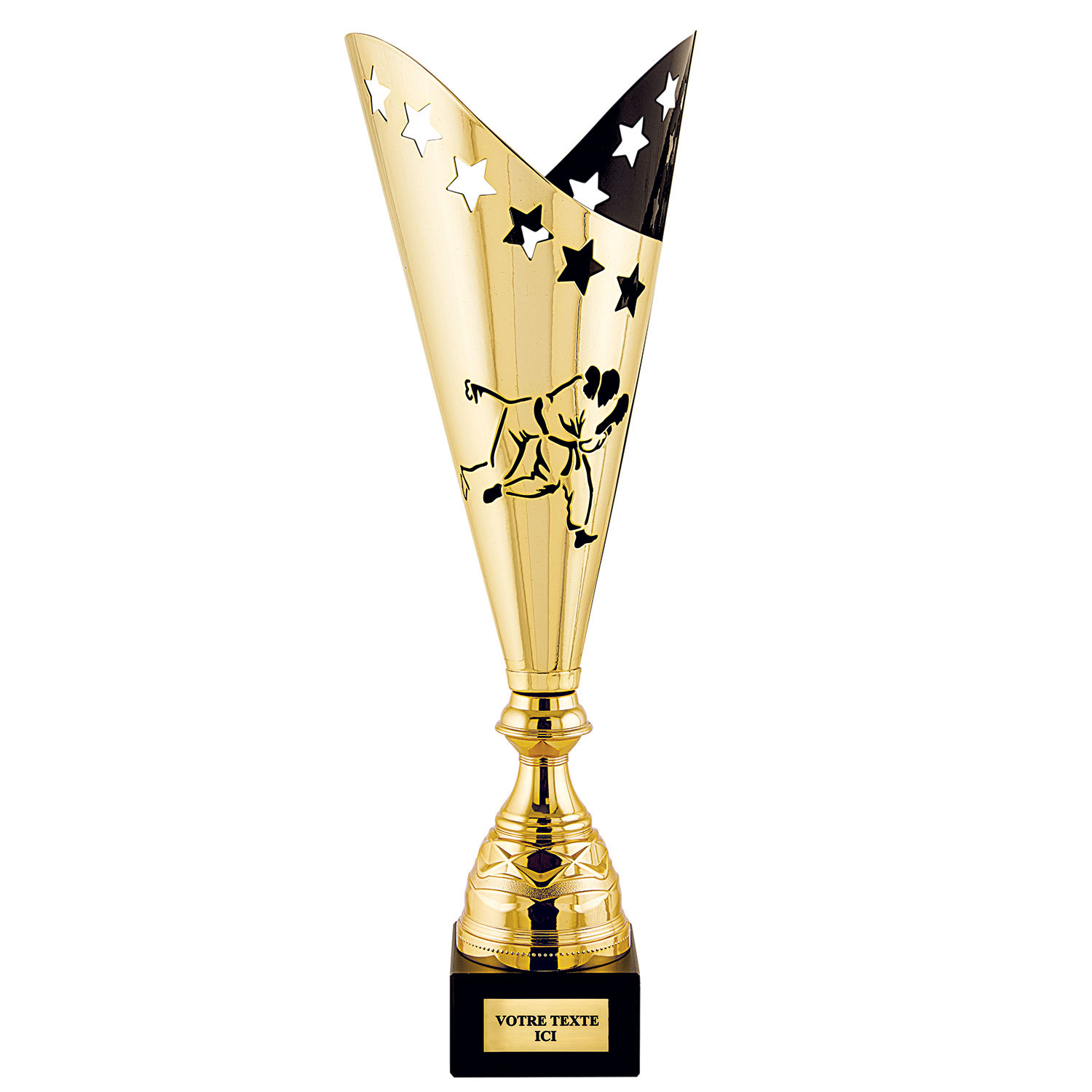 COUPE DISCIPLINE JUDO OR / NOIR 42 CM - CP5314