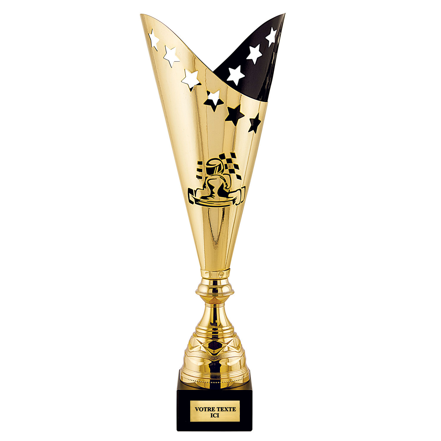 COUPE DISCIPLINE KARTING OR / NOIR 42 CM - CP5316