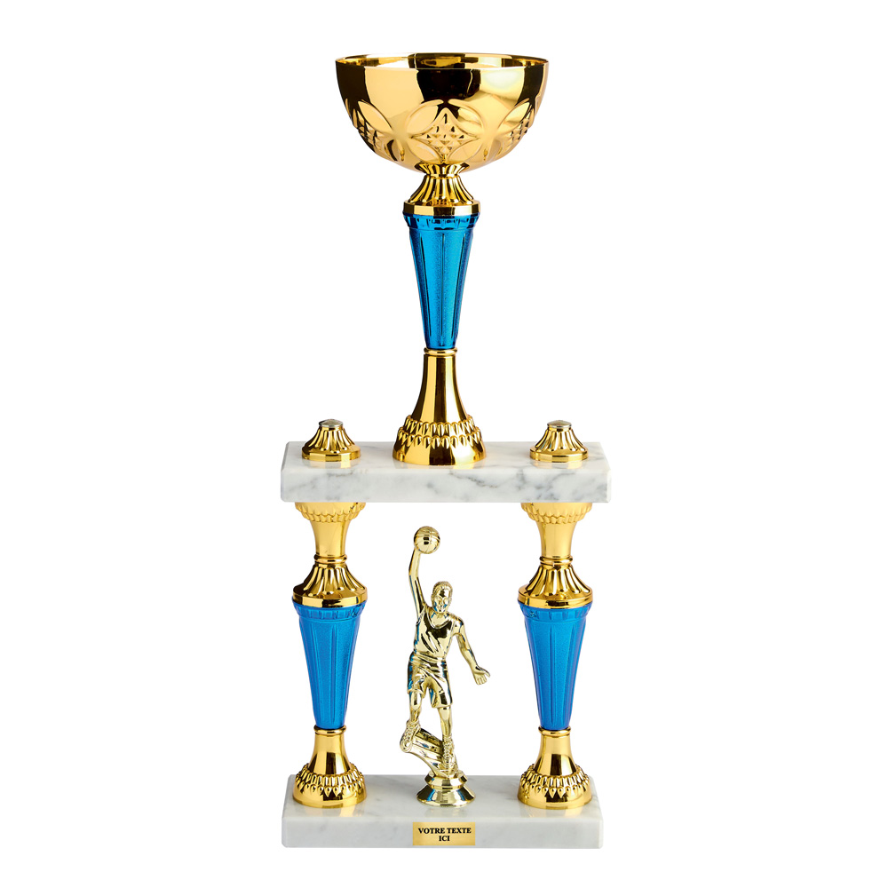 TROPHÉE COLONNE OR / BLEU 45,5 CM - CP5391