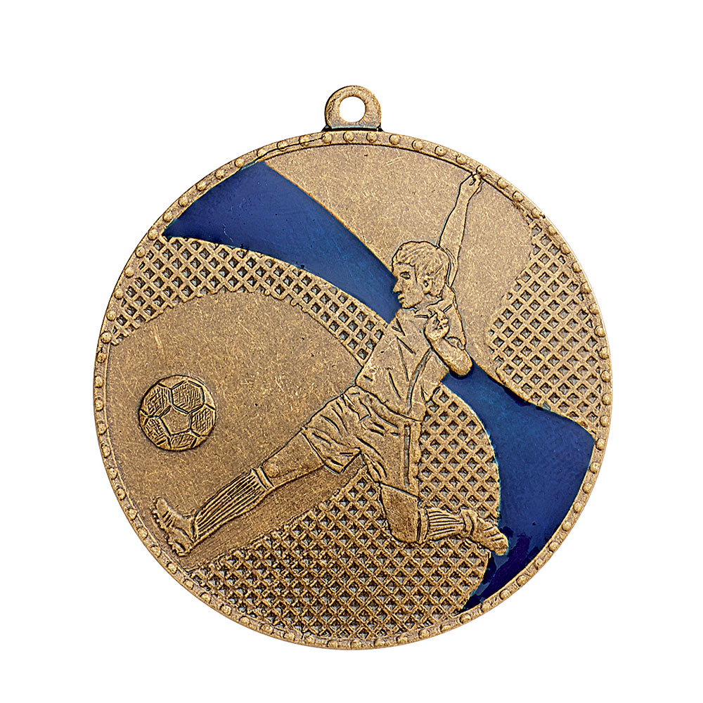 MÉDAILLE FRAPPÉE ET BLEU FOOTBALL 50 MM - M261