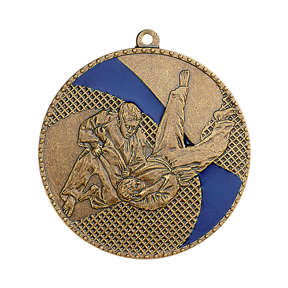 MÉDAILLE FRAPPÉE ET BLEU JUDO 50 MM - M263