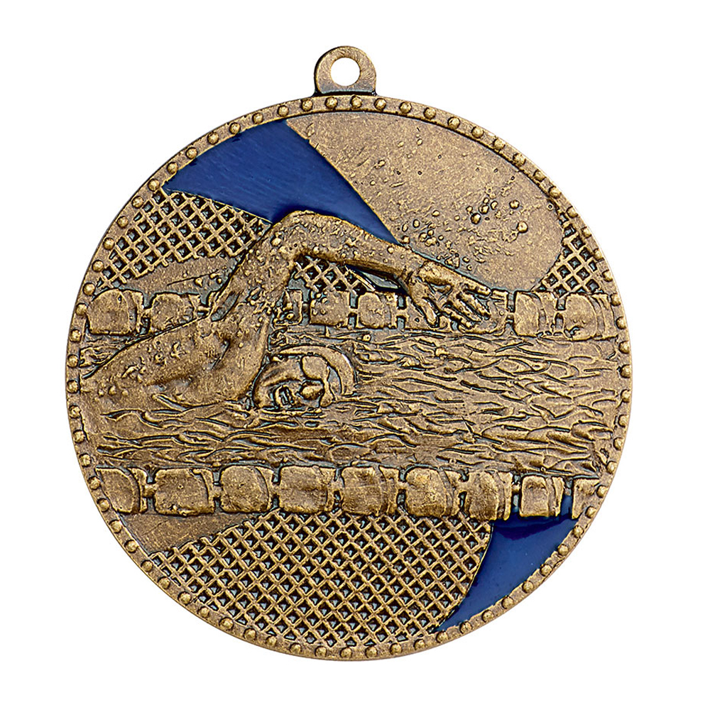 MÉDAILLE FRAPPÉE ET BLEU NATATION 50 MM - M264