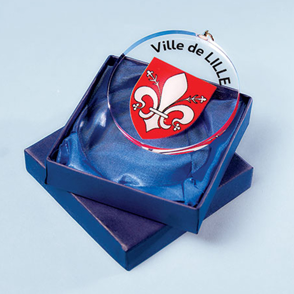 MÉDAILLE EN VERRE TRANSPARENT 70 MM - M4049