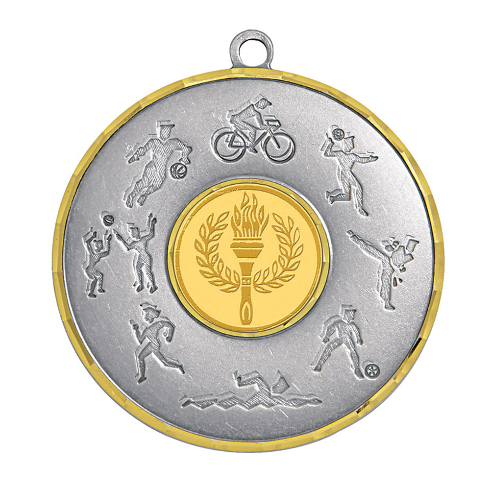 MÉDAILLE PORTE-CENTRE LAITON ARGENT 70 MM  - M714