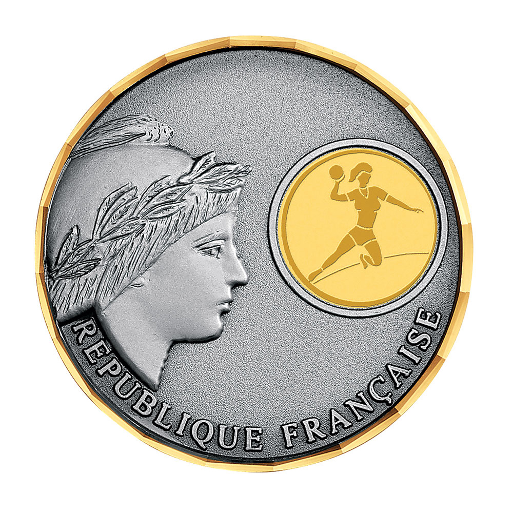 MÉDAILLE PORTE-CENTRE LAITON ARGENT 70 MM  - M715