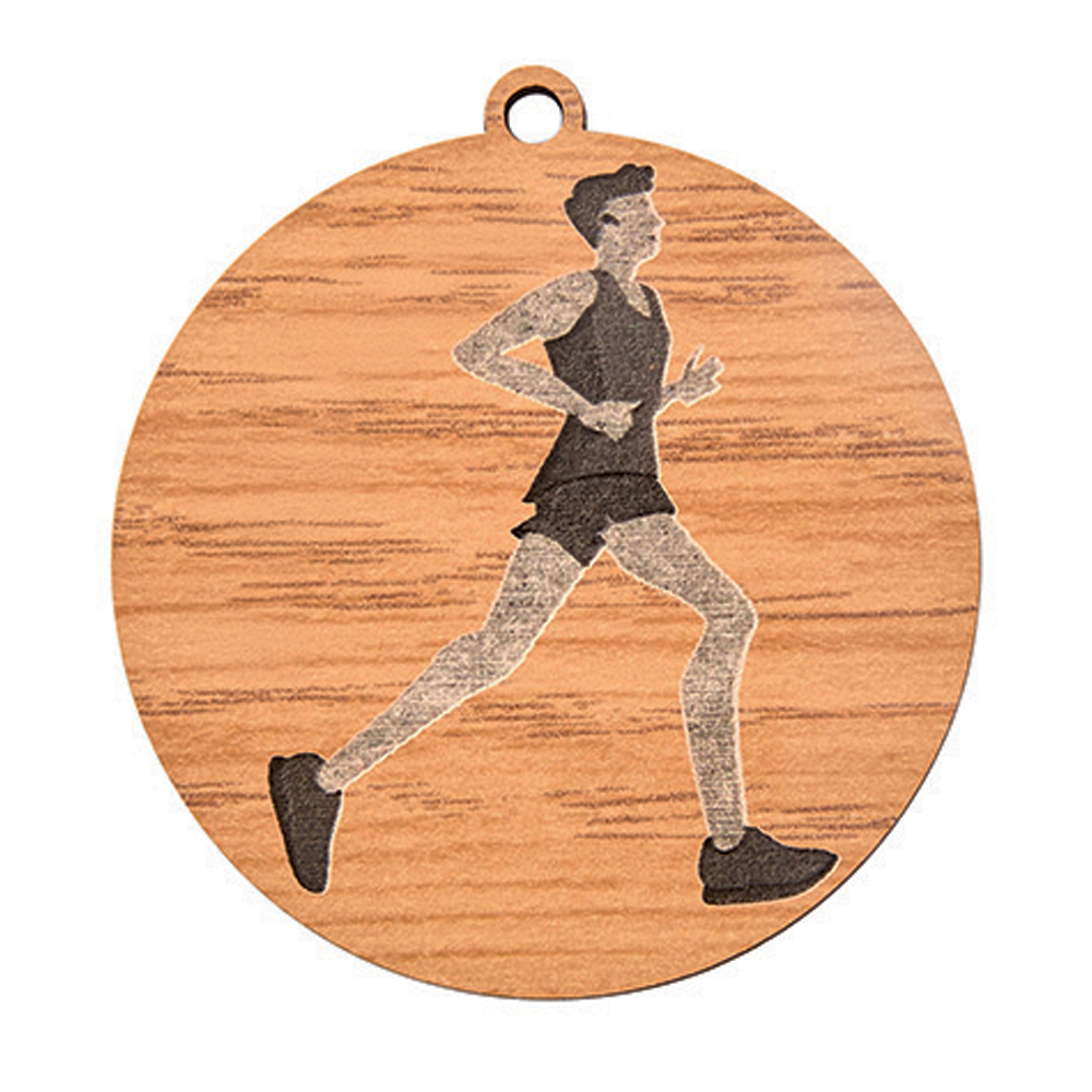 MÉDAILLE EN BOIS COUREUR 50 MM - MBG009