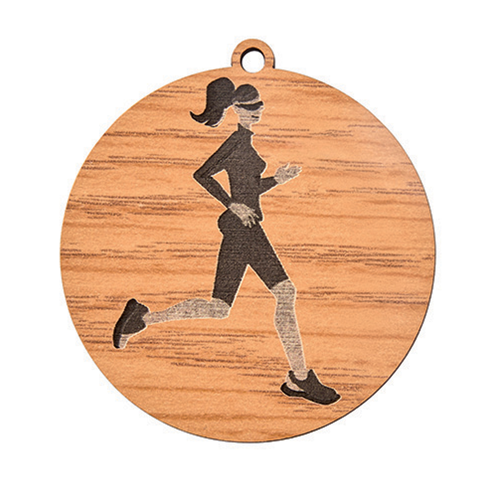 MÉDAILLE EN BOIS COUREUSE 50 MM - MBG010