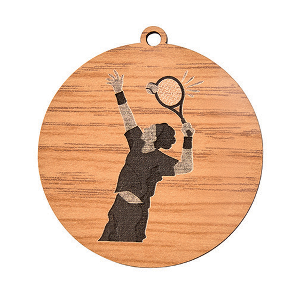 MÉDAILLE EN BOIS TENNIS 50 MM - MBG012