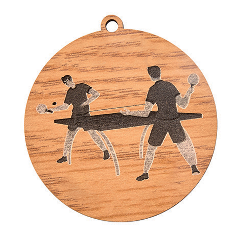 MÉDAILLE EN BOIS TENNIS DE TABLE 50 MM - MBG013