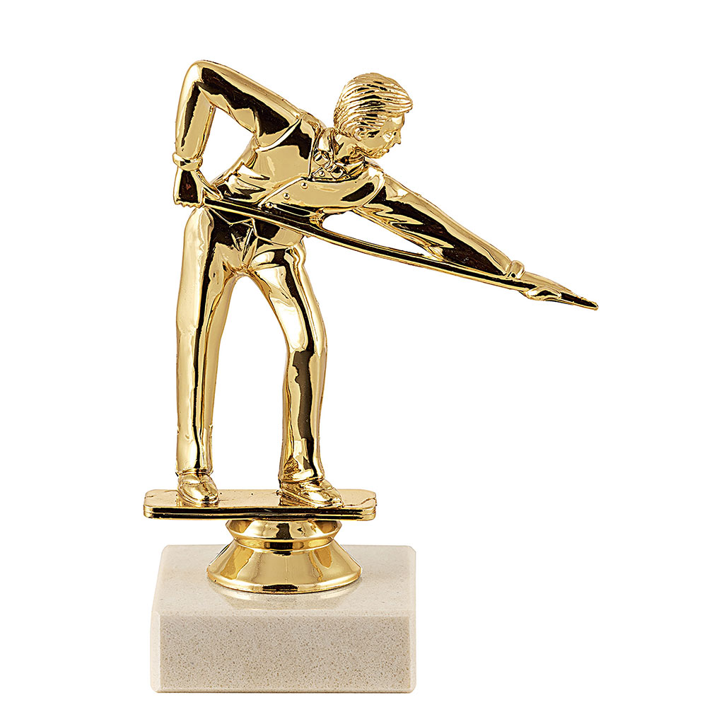 TROPHÉE SUJET PLASTIQUE OR BILLARD 14 CM - MSJ011
