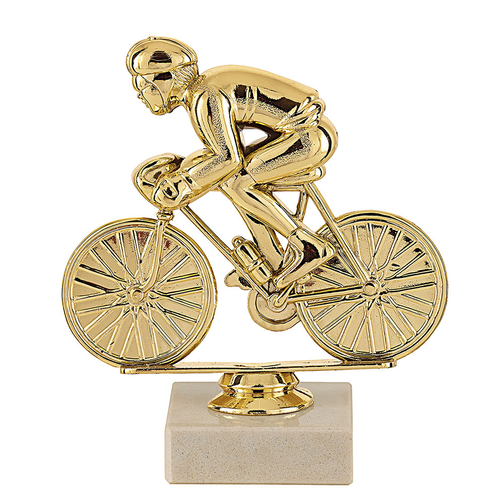 TROPHÉE SUJET PLASTIQUE OR CYCLISME 13 CM - MSJ023