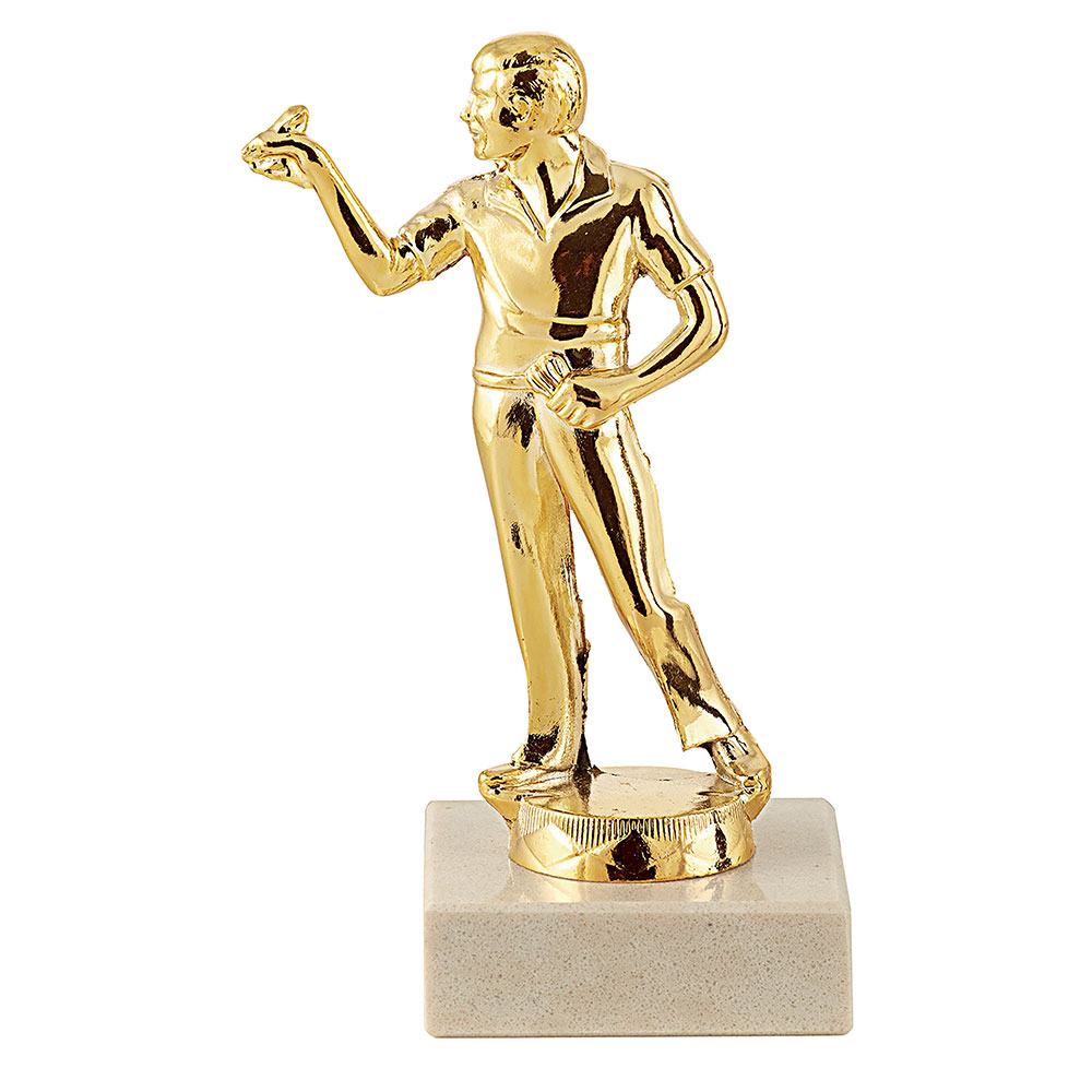 TROPHÉE SUJET PLASTIQUE OR FLECHETTES 14 CM - MSJ028