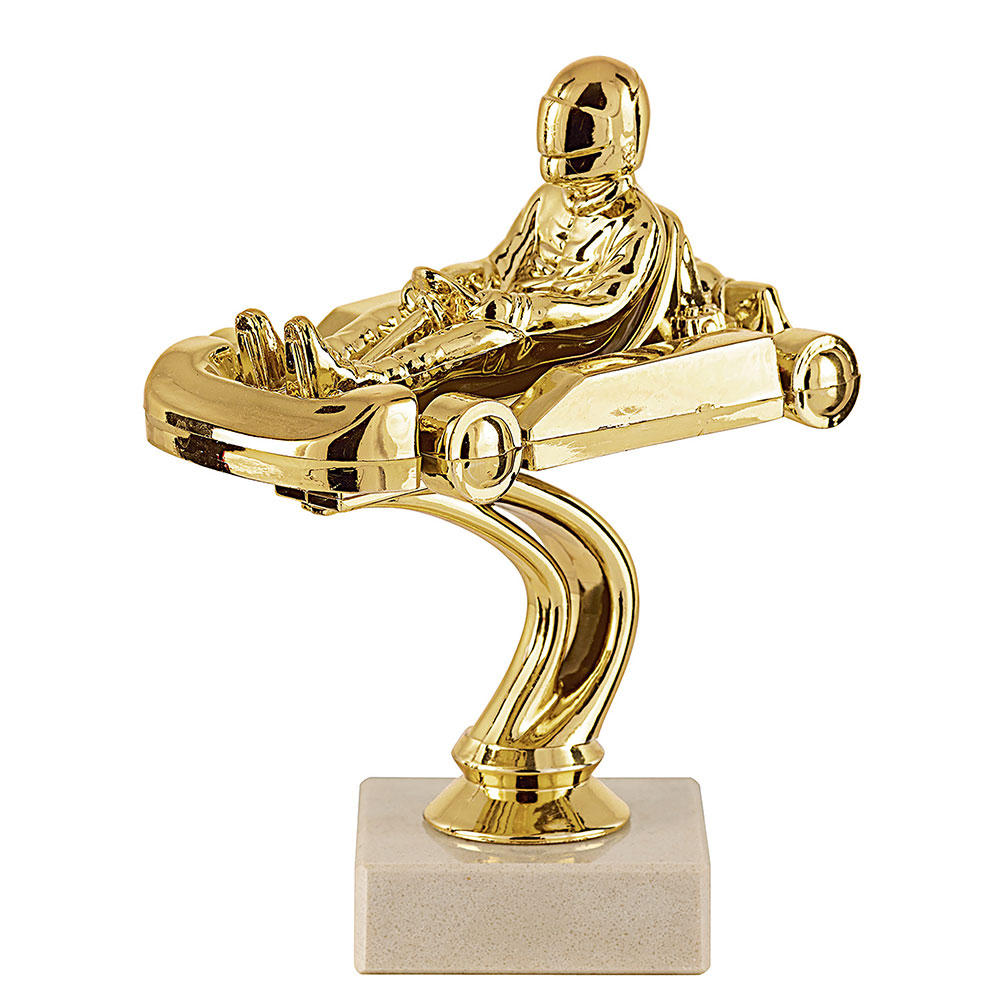 TROPHÉE SUJET PLASTIQUE OR KARTING 15 CM - MSJ043