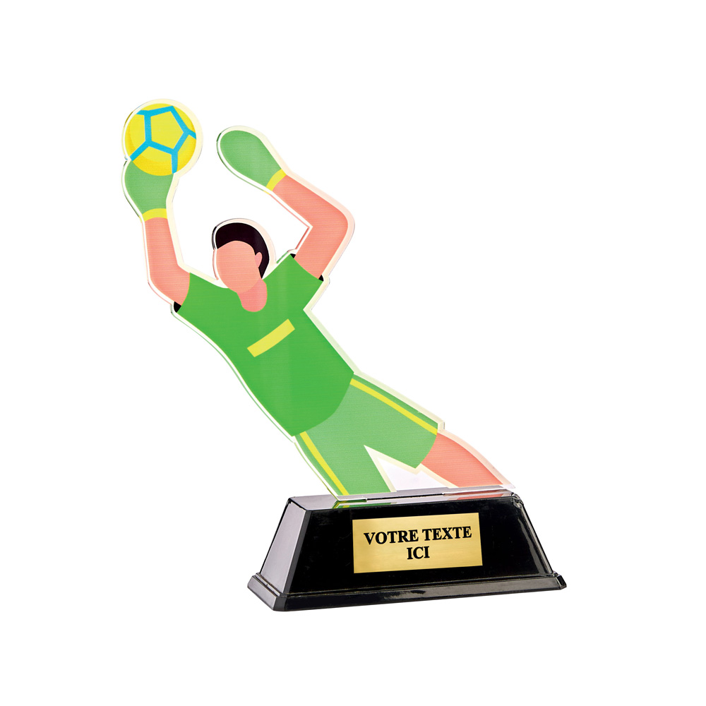 TROPHÉE ACRYLIQUE PERSONNALISABLE GARDIEN 16 CM - PN108
