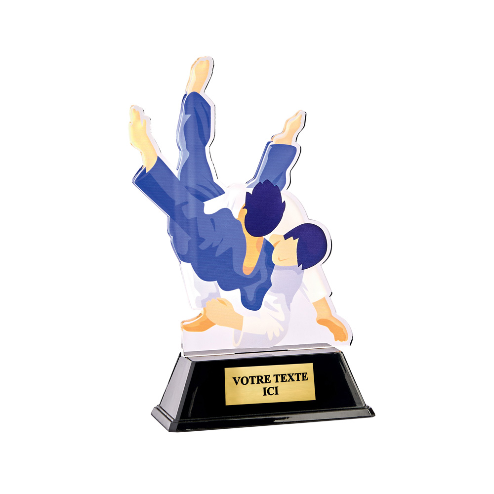 TROPHÉE ACRYLIQUE PERSONNALISABLE JUDO 17 CM - PN109