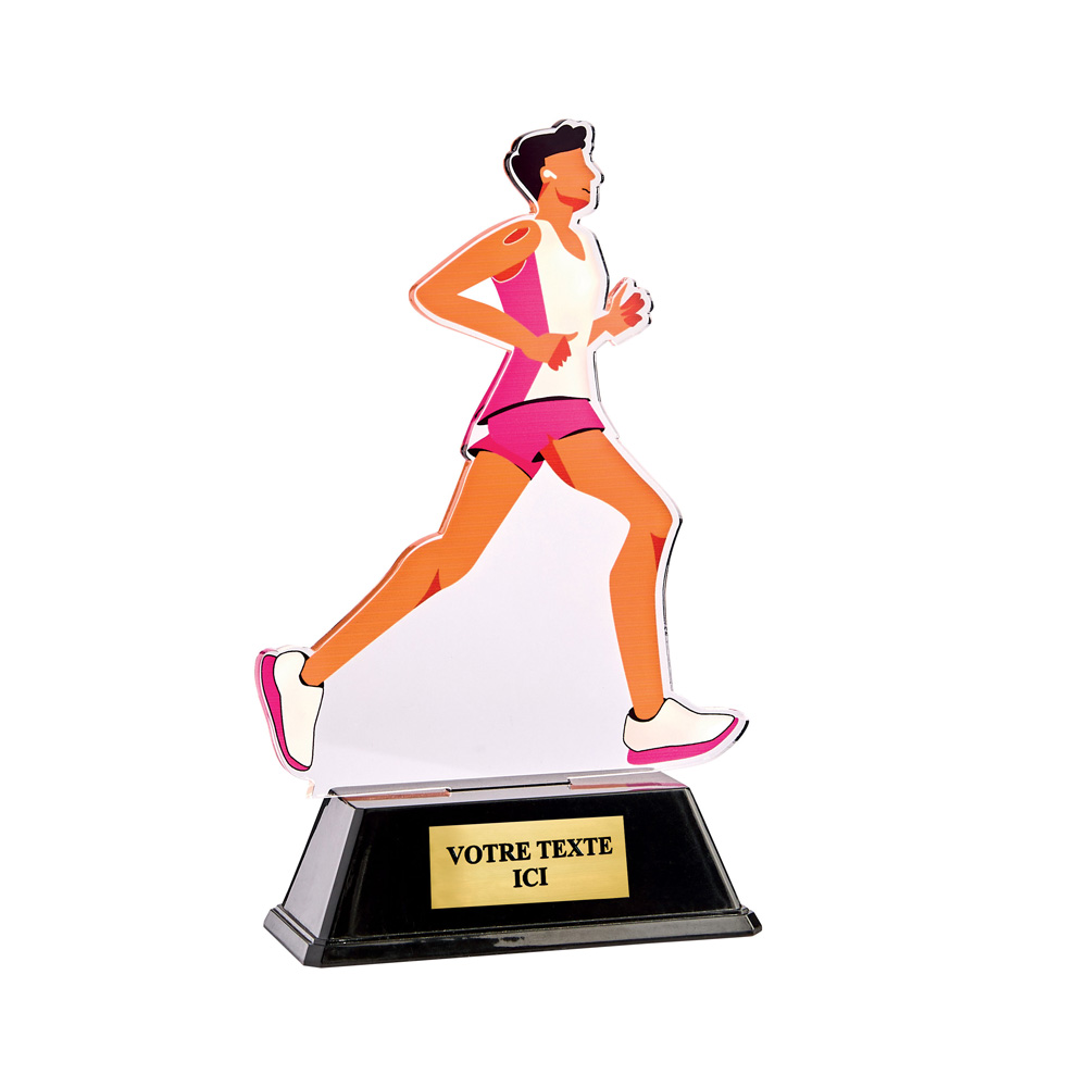 TROPHÉE ACRYLIQUE PERSONNALISABLE RUNNING 17 CM - PN115
