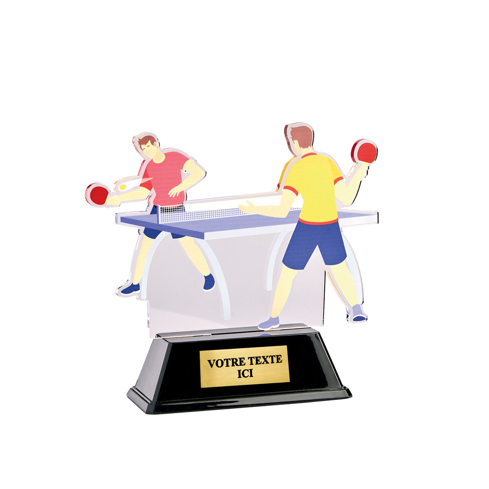 TROPHÉE ACRYLIQUE PERSONNALISABLE TENNIS DE TABLE 13 CM - PN119