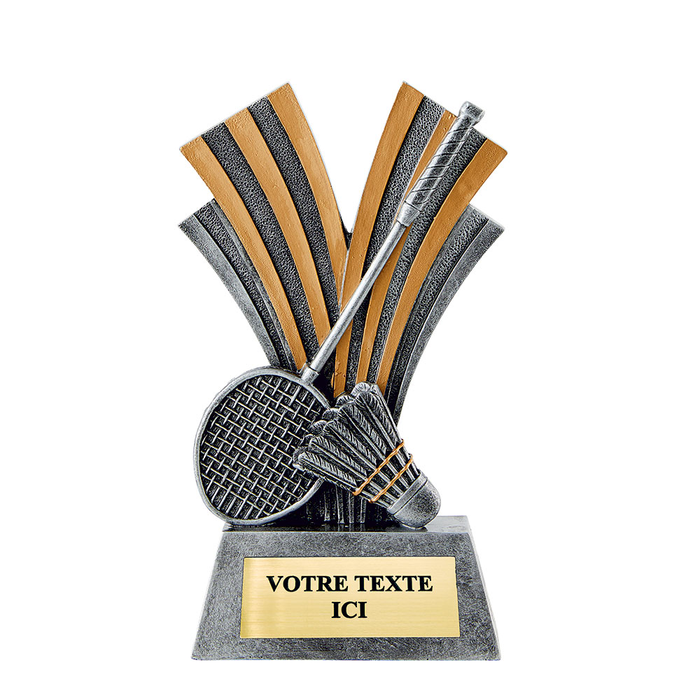 TROPHÉE RÉSINE DISCIPLINE BADMINTON 18 CM - RS3559