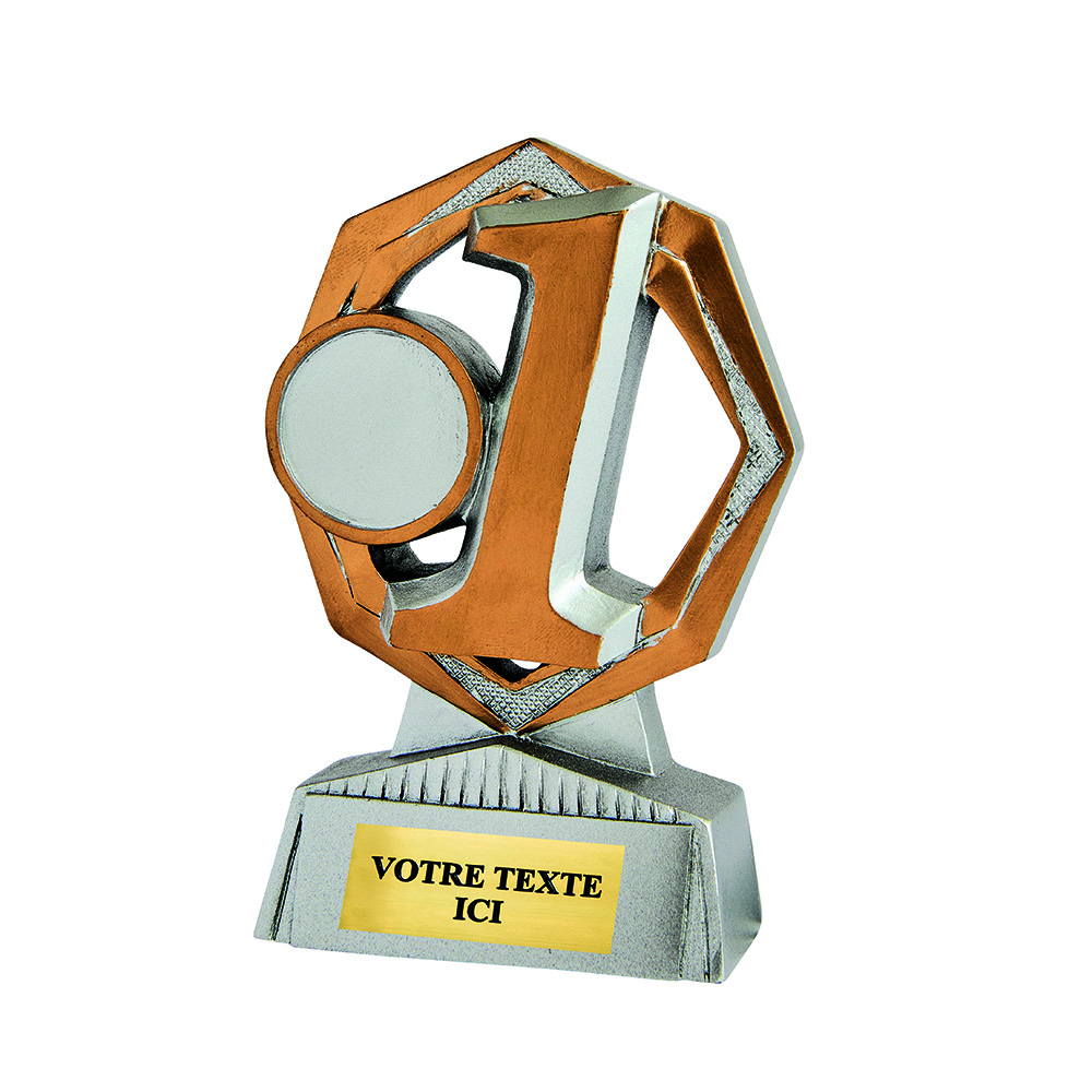 TROPHÉE RÉSINE SUPPORT ÉCO ARGENT / OR NUMÉRO 1 11 CM - RS5116