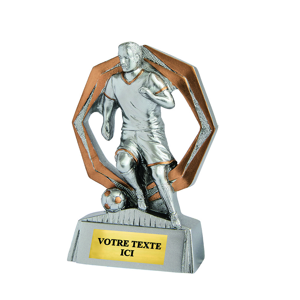 TROPHÉE RÉSINE DISCIPLINE ÉCO ARGENT / OR FOOTBALL 11 CM - RS5121