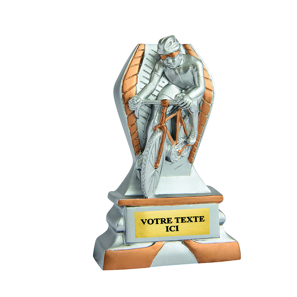 TROPHÉE RÉSINE DISCIPLINE ÉCO ARGENT / OR CYCLISME 12 CM - RS5127