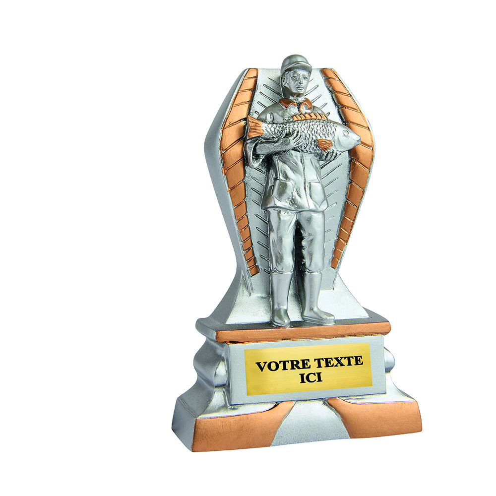 TROPHÉE RÉSINE DISCIPLINE ÉCO ARGENT / OR POMPIER 12 CM - RS5129