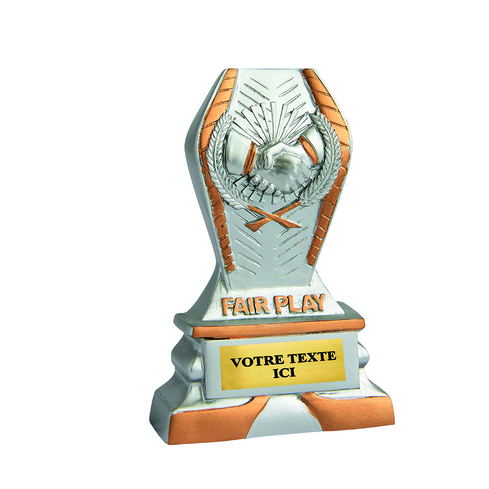 TROPHÉE RÉSINE DISCIPLINE ÉCO ARGENT / OR FAIR-PLAY 12 CM - RS5130