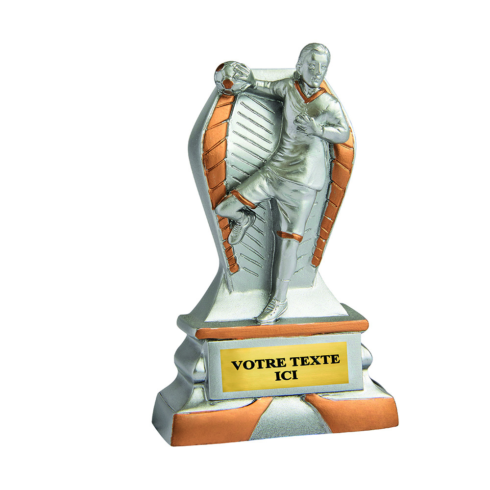 TROPHÉE RÉSINE DISCIPLINE ÉCO ARGENT / OR HANDBALL 12 CM - RS5132