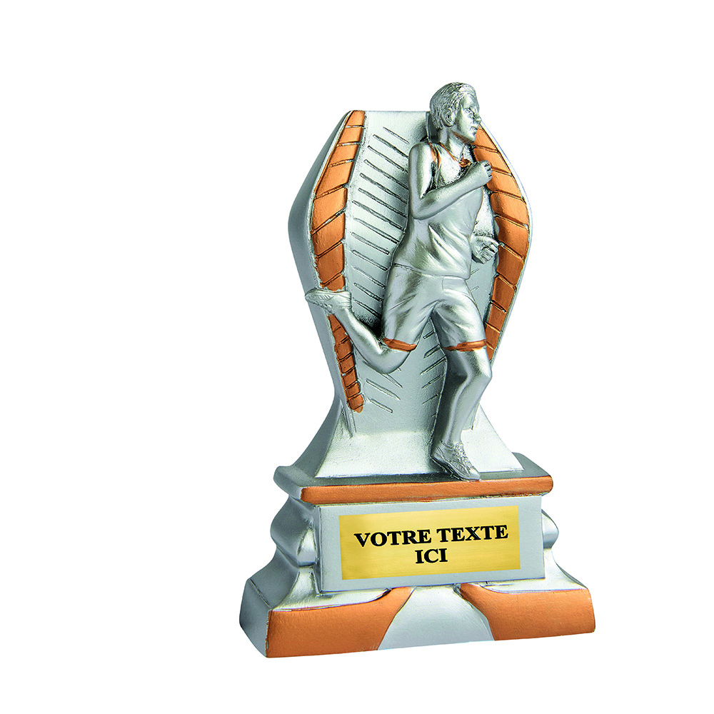 TROPHÉE RÉSINE DISCIPLINE ÉCO ARGENT / OR RUNNING 12 CM - RS5142