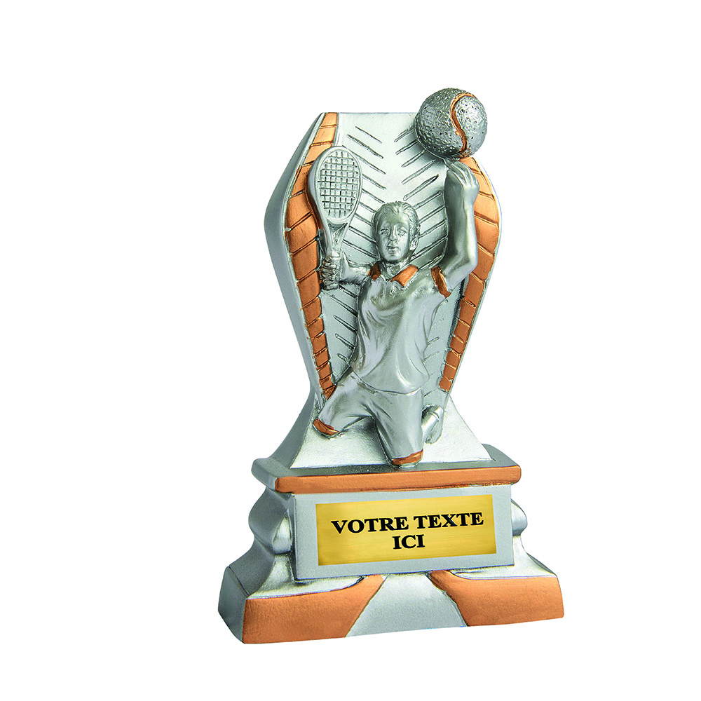 TROPHÉE RÉSINE DISCIPLINE ÉCO ARGENT / OR TENNIS 12 CM - RS5143