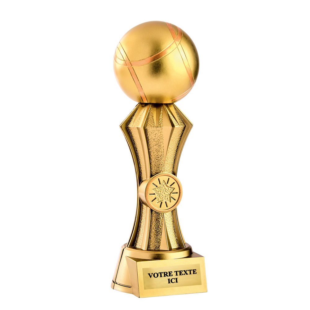 TROPHÉE RÉSINE DISCIPLINE OR PÉTANQUE 20 CM - RS5149