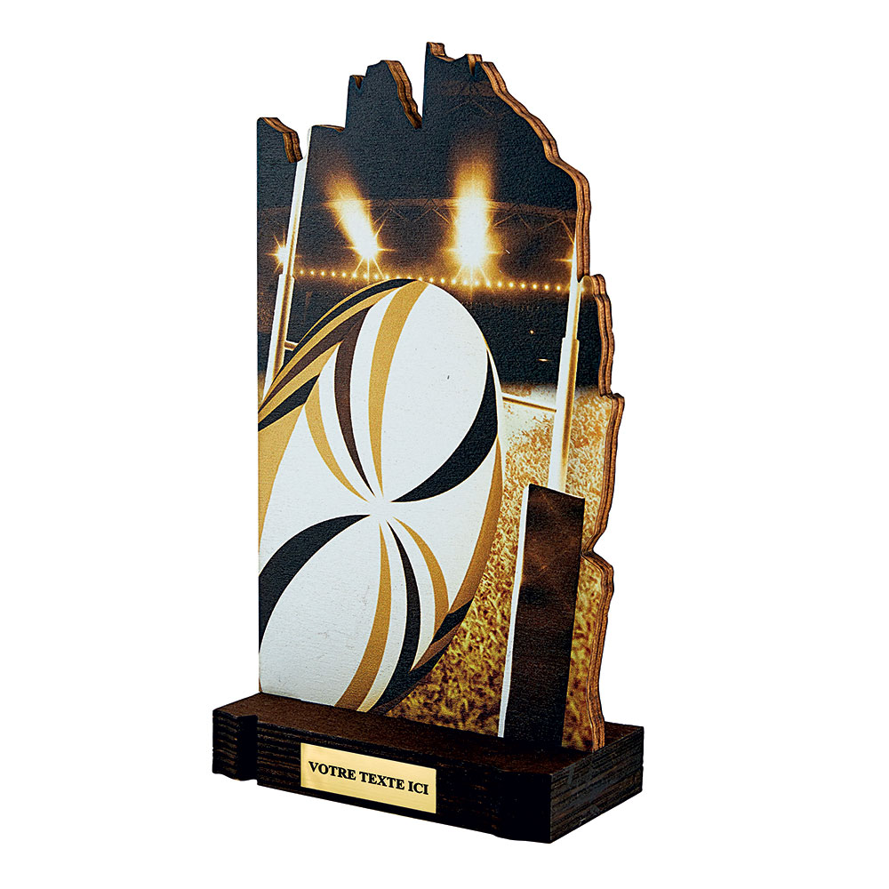 TROPHÉE BOIS RUGBY 22 CM - TB5039