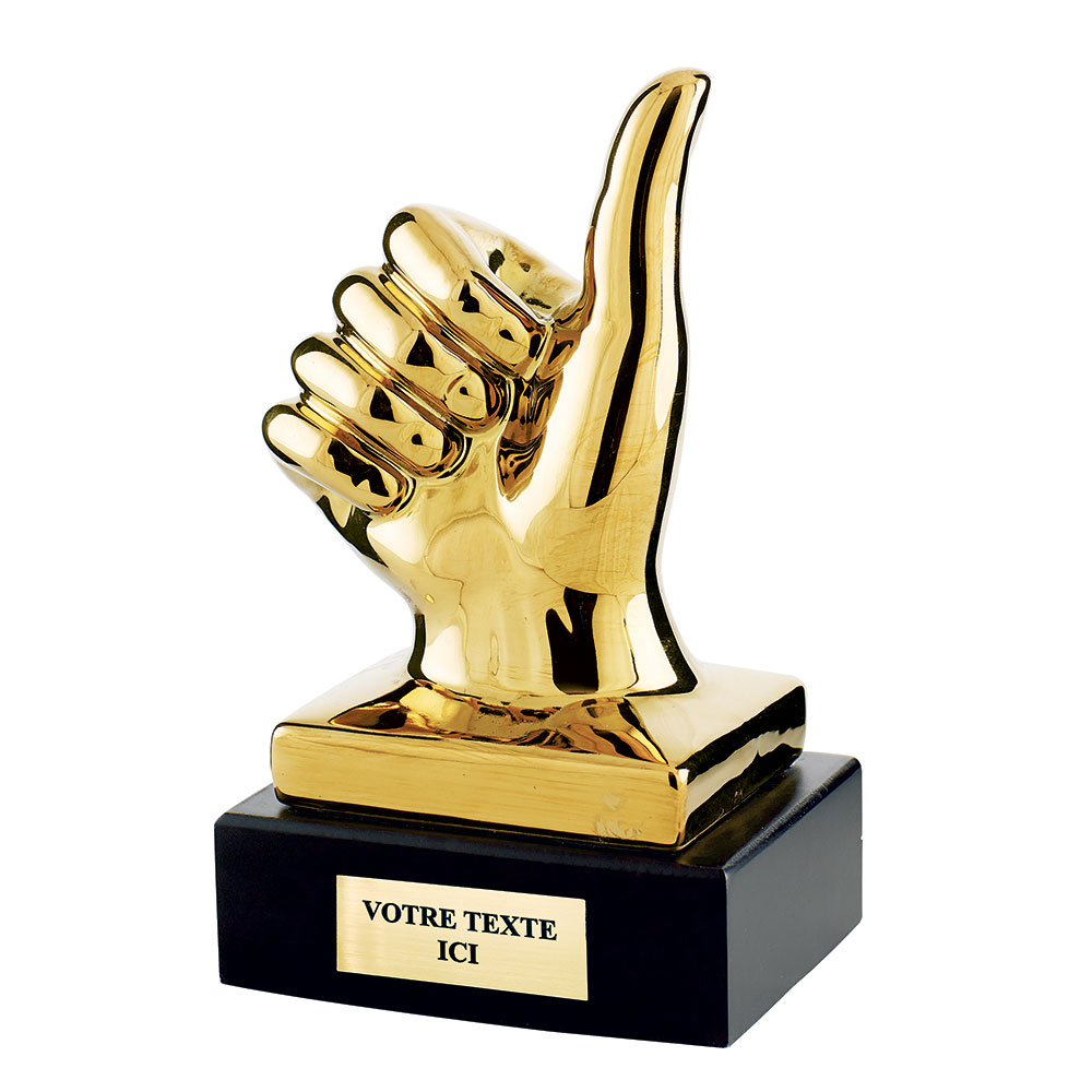 TROPHÉE CÉRAMIQUE OR 19 CM - TC4343