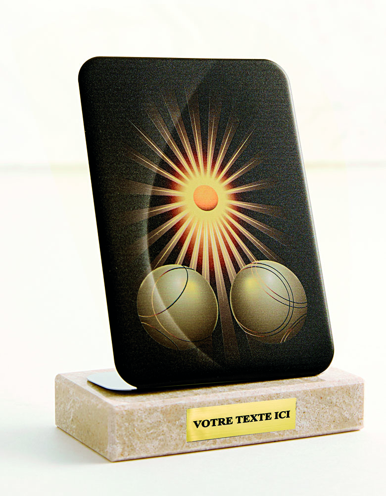 PETIT TROPHÉE MÉTAL PÉTANQUE 14 CM - TM484430