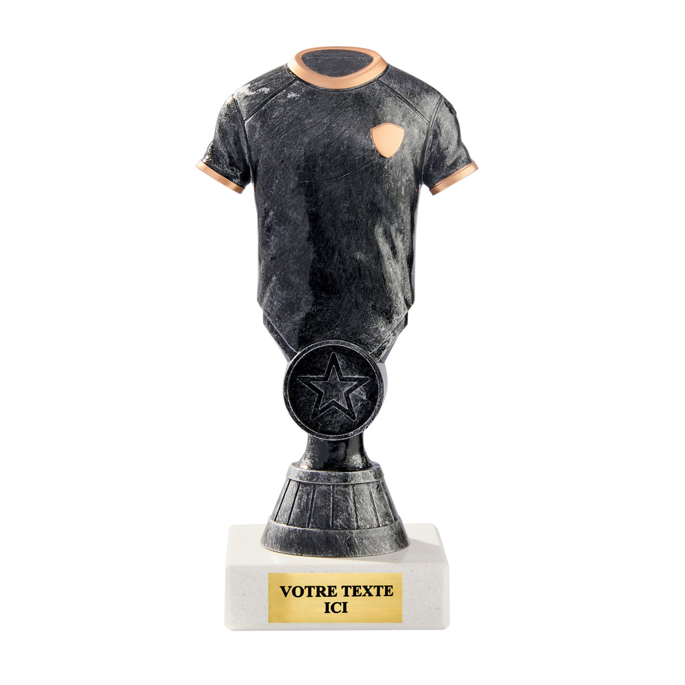 PETIT TROPHÉE PLASTIQUE ARGENT FOOTBALL 17 CM - TP5085
