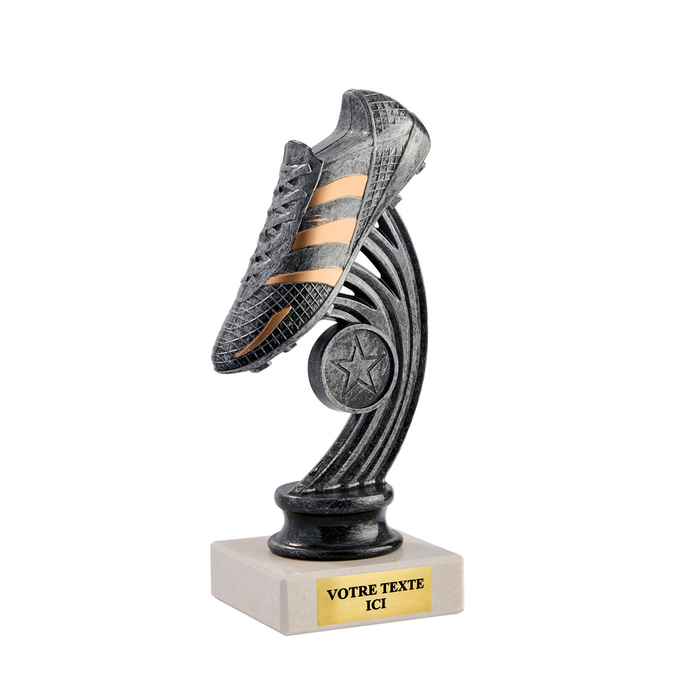PETIT TROPHÉE PLASTIQUE ARGENT FOOTBALL 17 CM - TP5087