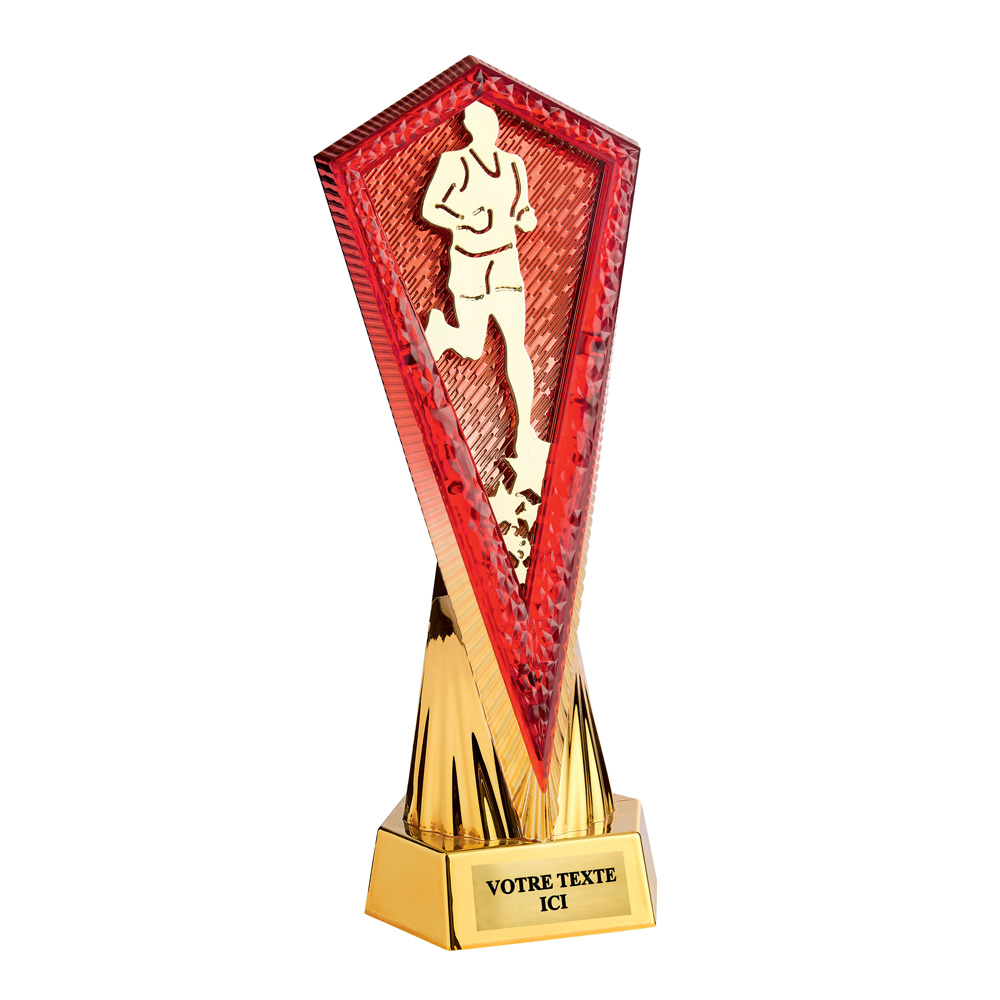 PETIT TROPHÉE PLASTIQUE MONTÉ OR / ROUGE 27 CM - TP5378