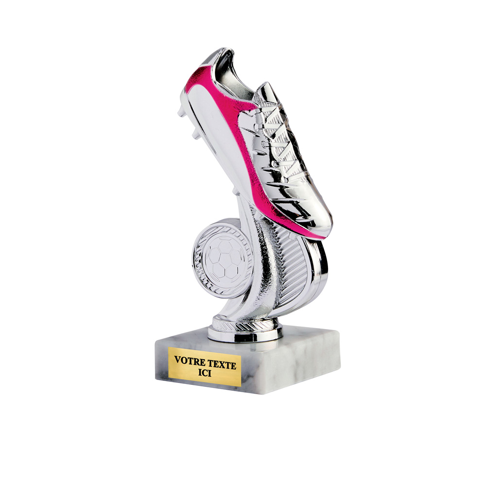 PETIT TROPHÉE PLASTIQUE MONTÉ ARGENT / FUSHIA 15 CM - TP5382