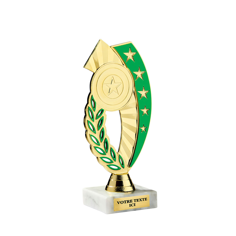 PETIT TROPHÉE PLASTIQUE MONTÉ OR / VERT - TP5388A